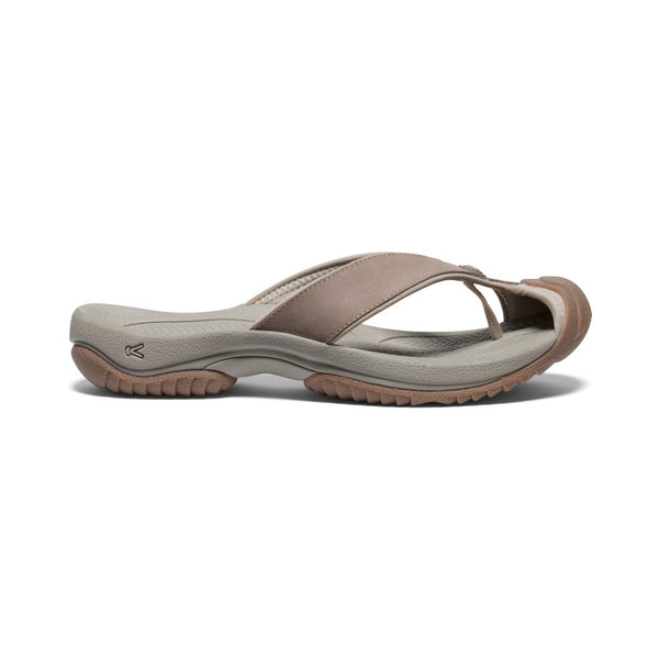 Men's Waimea Black/Black Leather Flip-Flop, KEEN